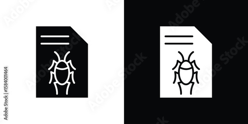 Bug report icon silhouette in black flat style. Graphic element