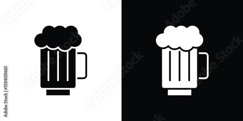 Beer icon silhouette in black flat style. Graphic element