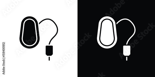 Anesthesia icon silhouette in black flat style. Graphic element