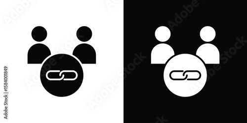 Affiliate link icon silhouette in black flat style. Graphic element