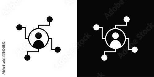 Affiliate marketing icon silhouette in black flat style. Graphic element