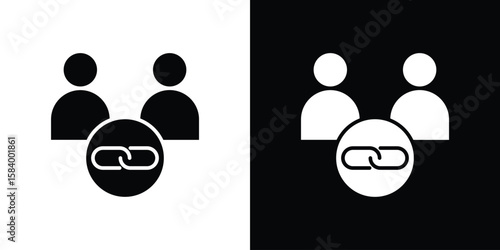Affiliate link icon silhouette in black flat style. Graphic element