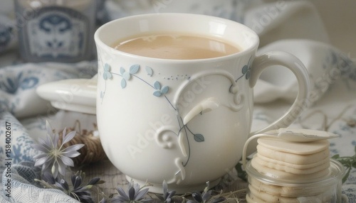 Wallpaper Mural The Comfort Cup: Warm Ceramic Teaware for Everyday Ritual with beatiful flower design
 Torontodigital.ca