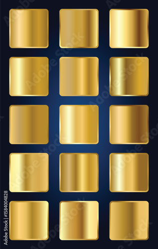 Metallic gradients gold color palette