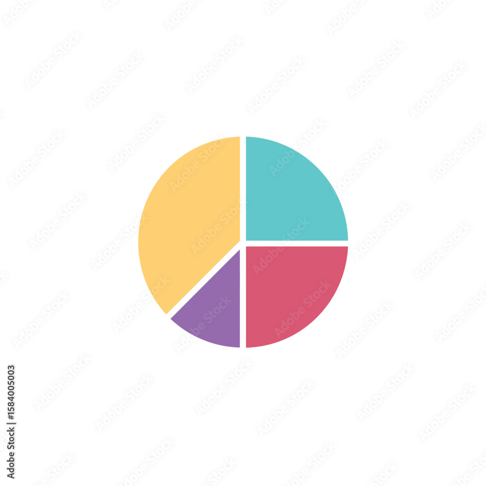 Minimalist Four-Slice Pie Chart Icon Minimalist Four-Slice Pie Chart Icon