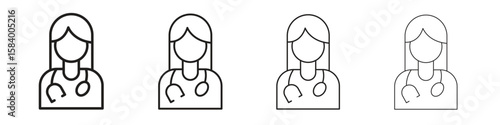 Woman Doctor icon for graphic design, Web, UI, app. Simple abstract icons