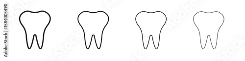 Tooth icon for graphic design, Web, UI, app. Simple abstract icons