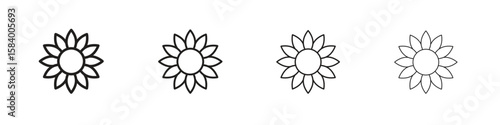 Sunflower icon for graphic design, Web, UI, app. Simple abstract icons