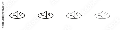 Surround sound icon for graphic design, Web, UI, app. Simple abstract icons
