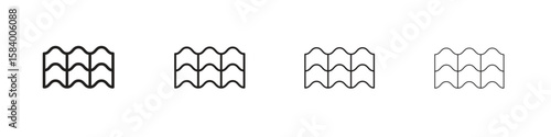 Roof tile icon for graphic design, Web, UI, app. Simple abstract icons