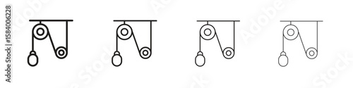 Pulley icon for graphic design, Web, UI, app. Simple abstract icons