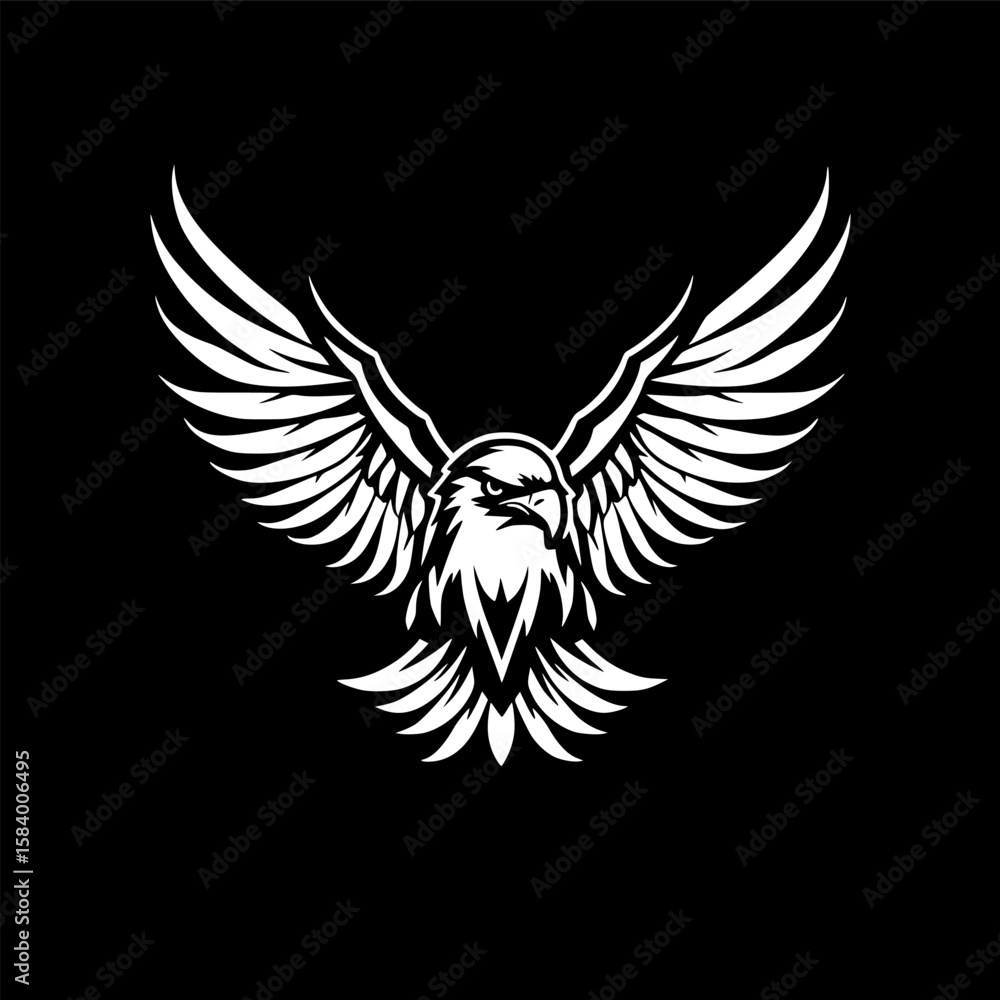 Obraz premium Eagle | Black and White Vector illustration