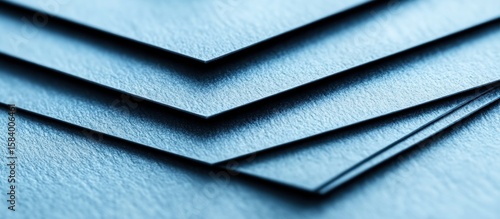 Blue paper texture, layered close-up, abstract background, design element