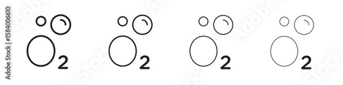 Oxygen O2 icon for graphic design, Web, UI, app. Simple abstract icons