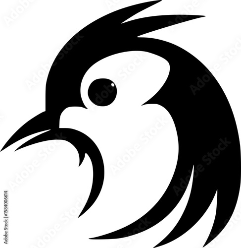 Parrot - Black and White Isolated Icon - Vector illustration