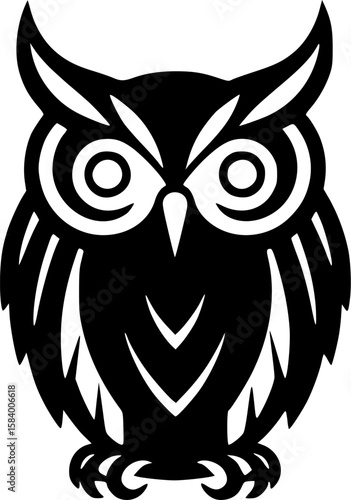 Owl - Minimalist and Flat Logo - Vector illustration