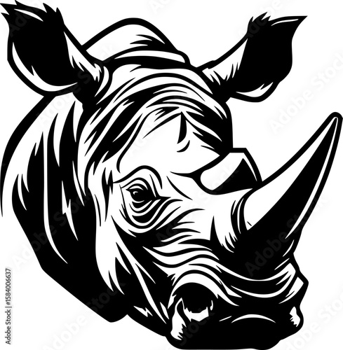 Rhinoceros | Minimalist and Simple Silhouette - Vector illustration