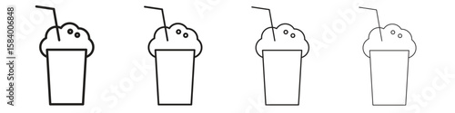 Milkshake icon for graphic design, Web, UI, app. Simple abstract icons
