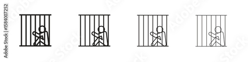 Jail icon for graphic design, Web, UI, app. Simple abstract icons