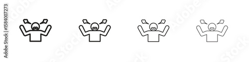 Irritated human icon for graphic design, Web, UI, app. Simple abstract icons