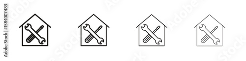 Home repair icon for graphic design, Web, UI, app. Simple abstract icons