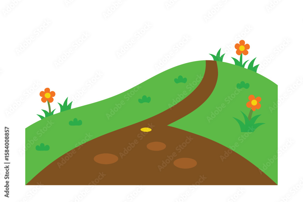 Obraz premium Simple Layered Dirt With Flower Clusters And Branches