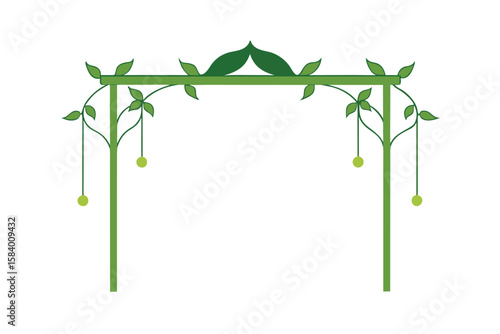Garden Canopy Frame With Vines On White