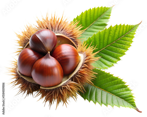 chestnuts isolated on white background. PNG Transparent file type with high definition quality And vibrant color grading Available.