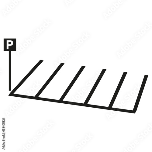 Parking lot sign. Automobile park symbol. Transport space Vector. Urban area illustration
