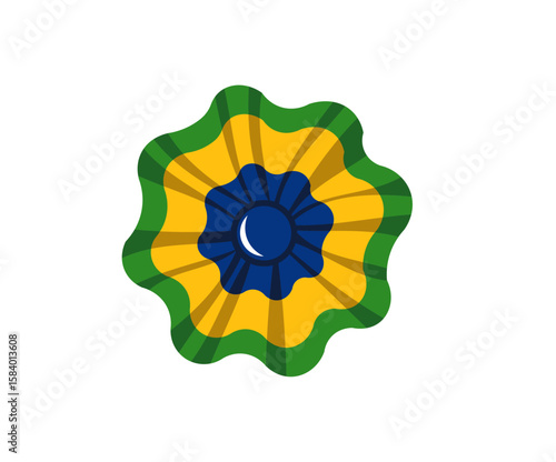 Vector rosette inspired by the flag of Brazil. Perfect for national celebrations, patriotic designs, and educational or cultural projects.