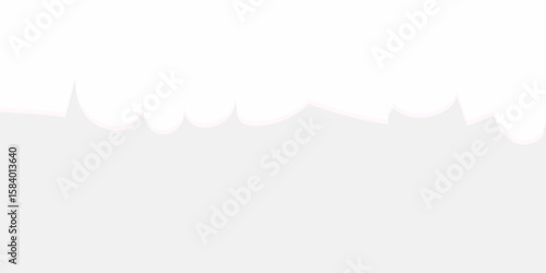 Seamless pattern of milk dripping. Milk or white liquid dripping. Beautiful background. Realistic design. Dessert background with milk. Banner seamless pattern. Vector illustration.