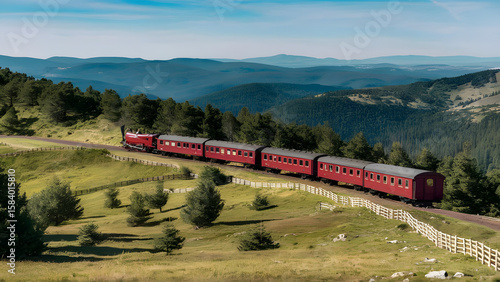Red Train on Railway Track in Motion