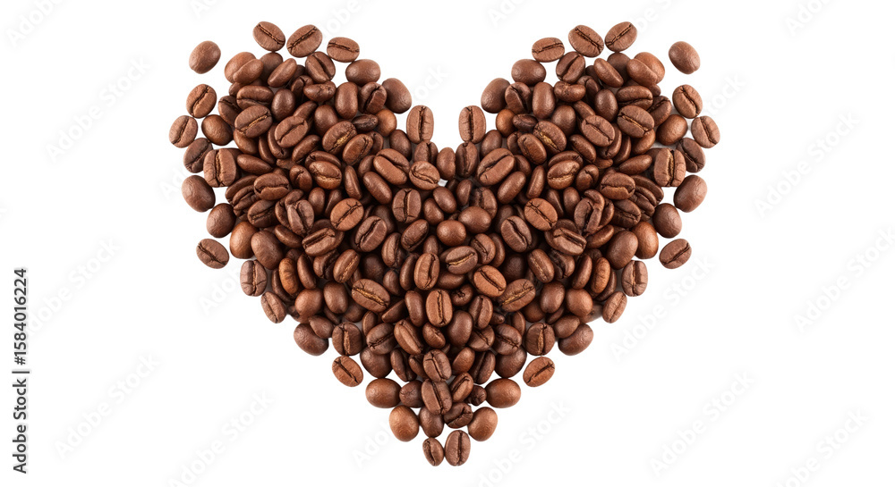 Heart shape made of coffee beans. Great for coffee lovers, cafes, and valentine day promotions. Heart shape made of coffee beans. Great for coffee lovers, cafes, and valentine day promotions.