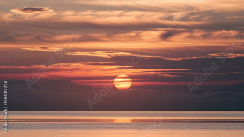 Beautiful Sunset Over the Horizon
