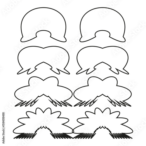 Vector decorative elements. Curvy abstract shapes. Organic border frames. Outline ornate contours