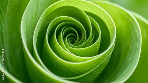 Green Spiral Leaf layers forming concentric pattern toward center