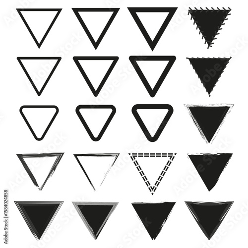 Triangle shape collection. Geometric forms set. Abstract polygon Vector. Modern design elements