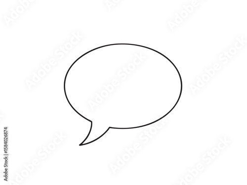 Simple illustration of a speech bubble, perfect for conveying thoughts and ideas. Suitable for communication, messaging, and concept representation