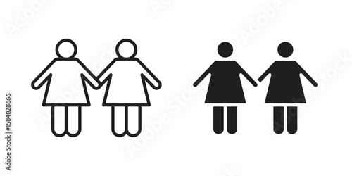Twin icon concept for infographic, website or app.