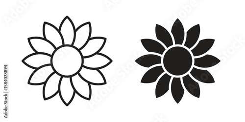 Sunflower icon concept for infographic, website or app.