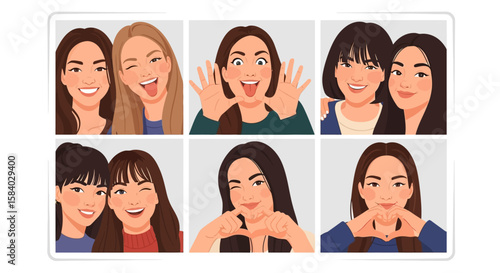 Celebrate national girlfriend day with these charming cartoons portraying friendship and affection in a delightful, heartwarming style.