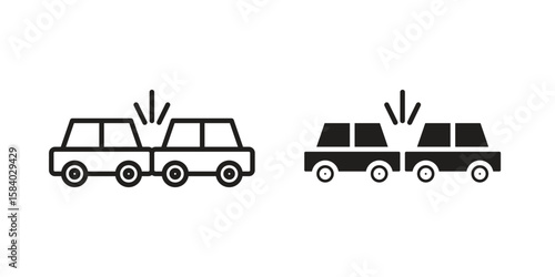Rear end collision icon concept for infographic, website or app.