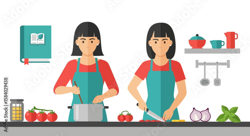 Celebrate Girlfriend's National Day Cooking Illustration with Shared Recipes and Culinary Joy, Whisk-Image_66uwtg_via_RJ_Whisk_Auto.ai