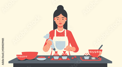Celebrate national girlfriend day baking delightful cupcakes A sweet gesture of love and affection for your sweetheart!