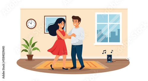 Celebrate National Girlfriend Day A Cozy Dance to Romantic Music , capturing intimate national girlfriend day moments, a shared dance.