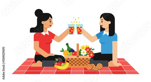 Celebrating National Girlfriend Day A Wholesome Picnic, Laughter, and Joyful Moments in the Summer's Warm Embrace, Creating Cherished Memories Together.