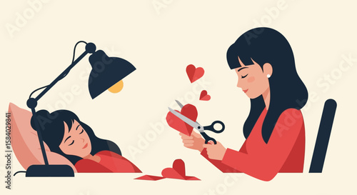 Celebrating national girlfriend day Crafting heartfelt memories and love for her, a creative affection illustration. 