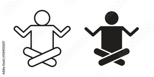 Meditating icon concept for infographic, website or app.