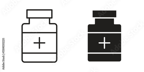 Medicine bottle icon concept for infographic, website or app.