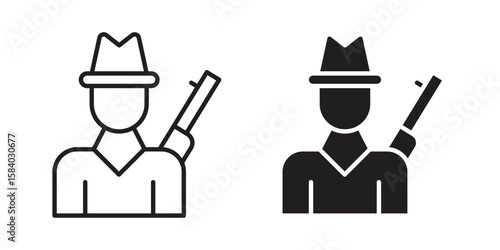 Hunter icon concept for infographic, website or app.